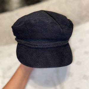 Black Baker Boy Hat by Kittenish